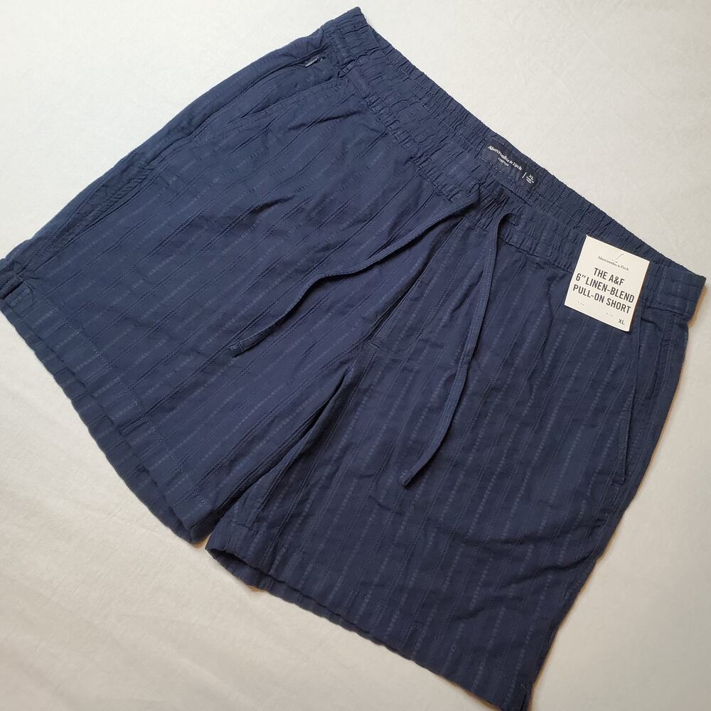 Abercrombie & Fitch Navy Blue Pull-On Flat Front Shorts